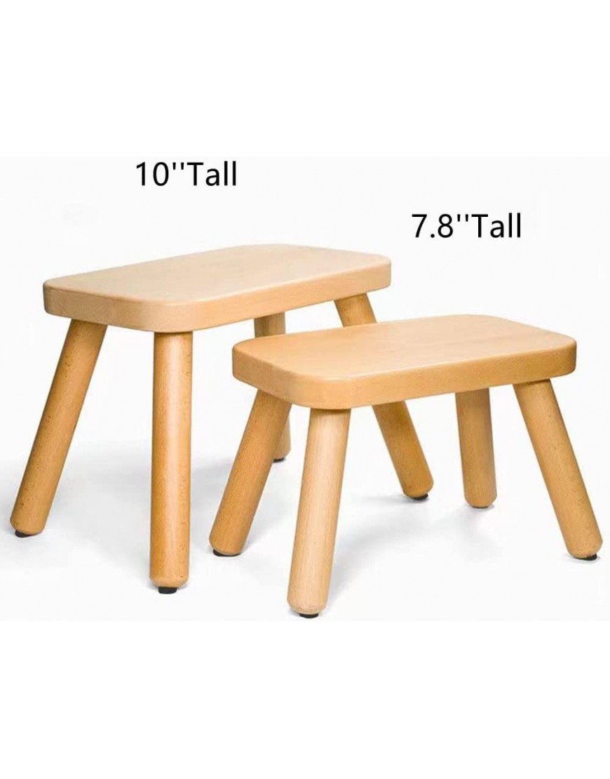 KVIPY Wood Stool Step Solid Hard Seat Stool with Non-Slip Feet 8 Inch Doorway Shoe Changing Stool for Bathroom Living Room Bedroom Laundry Room Garden - BK2OAXBBH