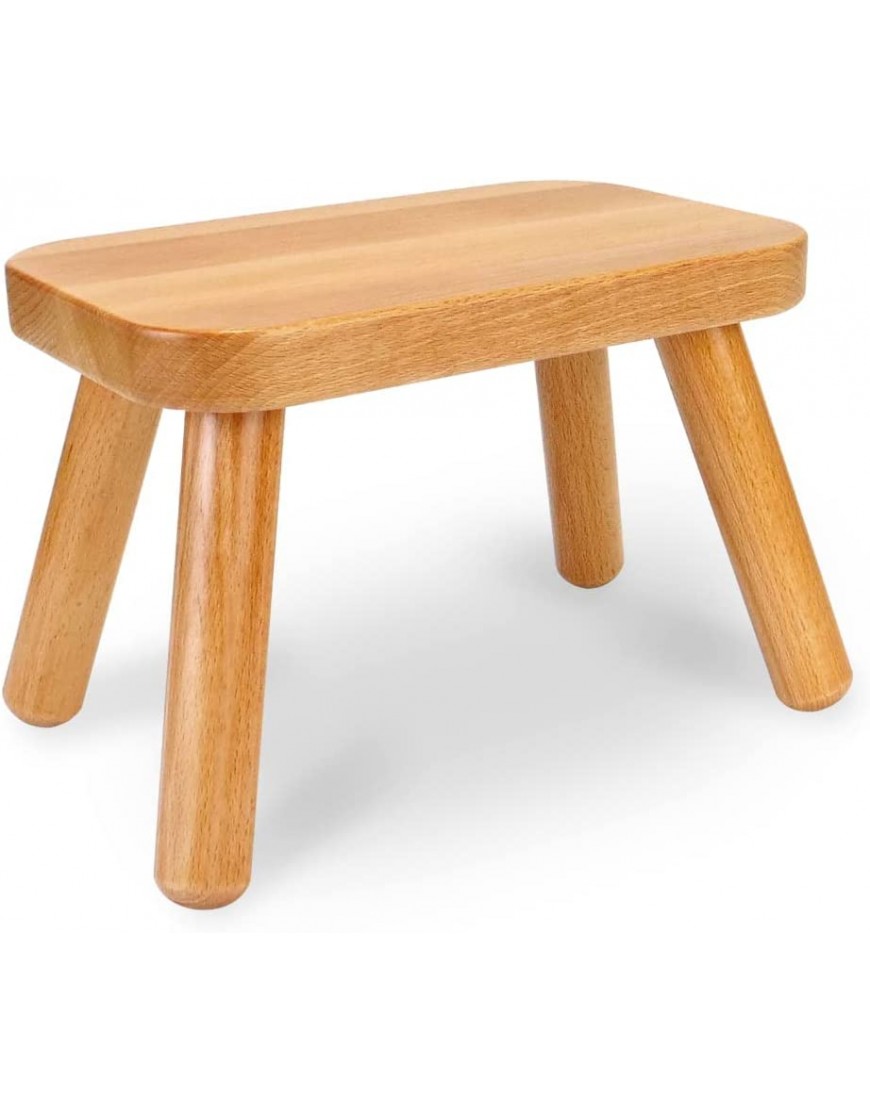 KVIPY Wood Stool Step Solid Hard Seat Stool with Non-Slip Feet 8 Inch Doorway Shoe Changing Stool for Bathroom Living Room Bedroom Laundry Room Garden - BK2OAXBBH