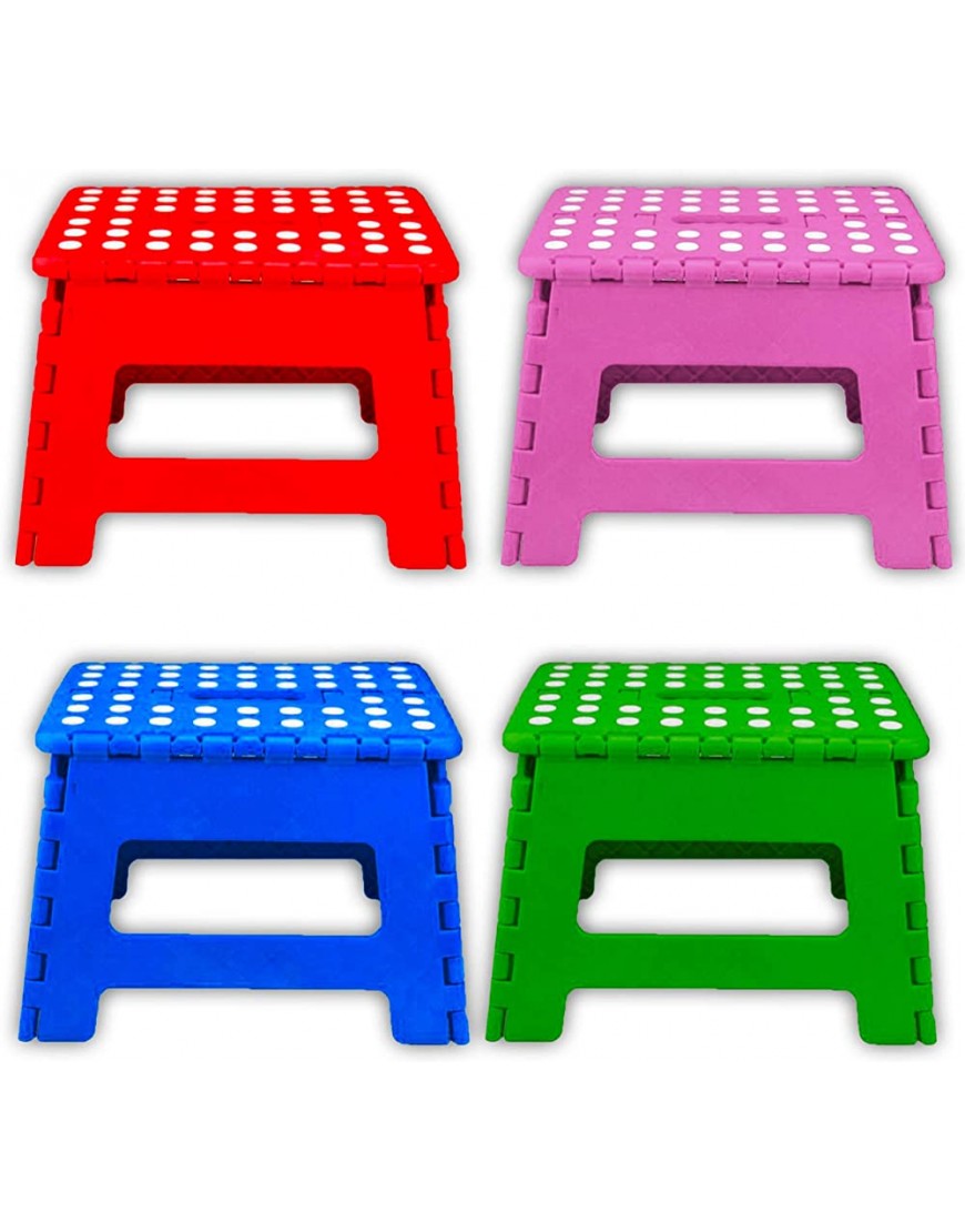 Momentum Brands Folding Step Stools for Kids Adults ~ 2 Pack Heavy Duty Folding Step Stool with Handle 11 Inch High Collapsible Step Stool Assorted Colors Step Stool for Kids - BQ8LHXK9U