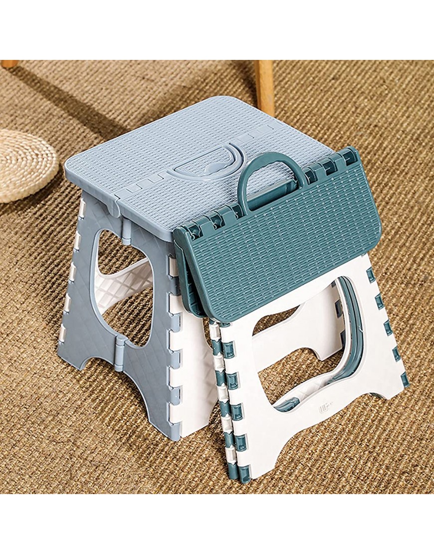 QSYW Folding Step Stool Compact Plastic Foldable Step Stool Holds Up to 300 lbs,12 inches,Non-SlipGreen - B1RA9GQQ1