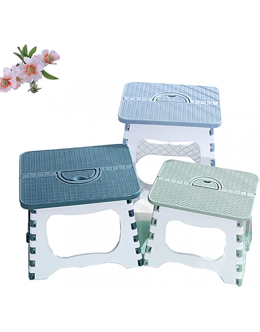 QSYW Folding Step Stool Compact Plastic Foldable Step Stool Holds Up to 300 lbs,9 inches,Non-SlipGreen - BVYBVPHXB