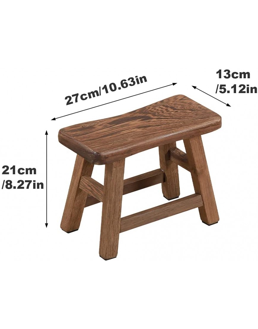 Rustic Wooden Step Stool Sturdy Step Small Bench Solid Wood Tiny Step Stool for Kids Adult Foot Stool Plant Stand Size:27x13x21cm 11x5x8inch - BO7UHSVMV