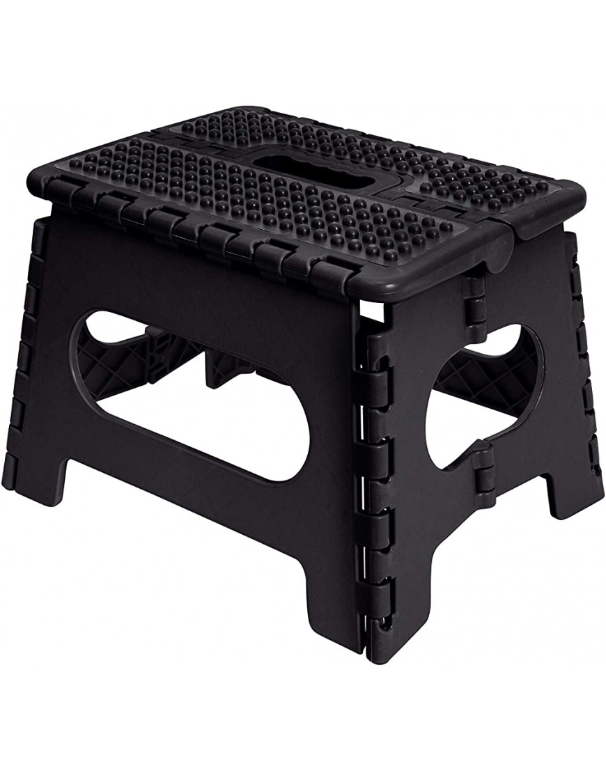 Simplify Black Sturdy and Safe Carrying Handle Easy to Open for Kitchen Bathroom Bedroom or Adults 9 Anti-Skid Folding Step Stool Lightweight - BD60DA1Q8