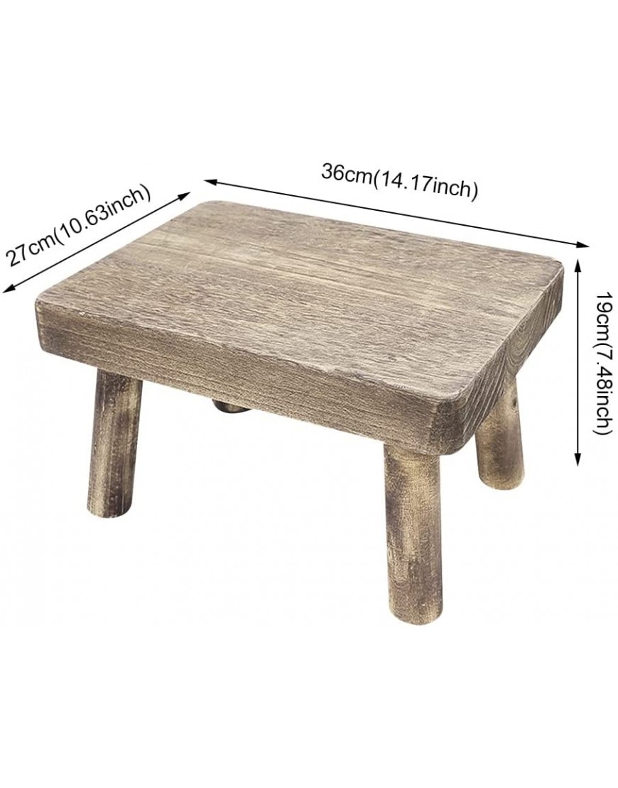 Wooden Step Stool for Kids and Adults Portable Rectangle Bed Stool Wooden Stool for Kitchen Living Room Closet Kitchen Step Stool Home Decoration 14.17x10.63x7.48inch No Assembly Needed Solid Wood - BJRS6JSWU