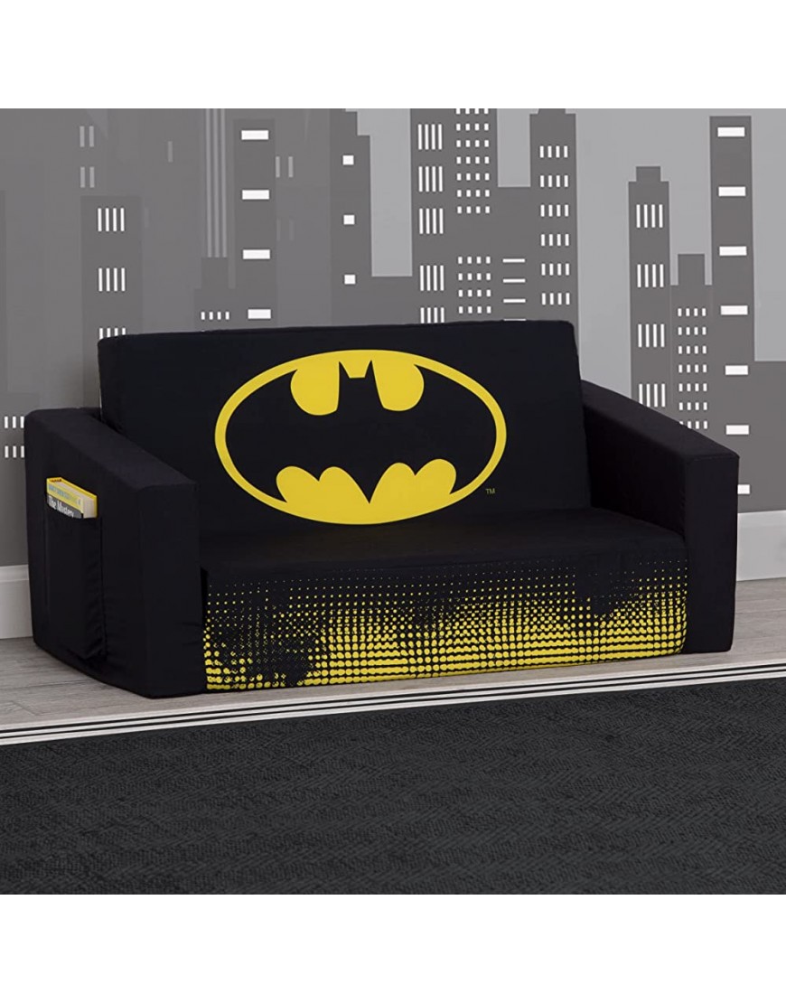 Batman Cozee Flip-Out Sofa 2-in-1 Convertible Sofa to Lounger for Kids by Delta Children - BKUH87KIU