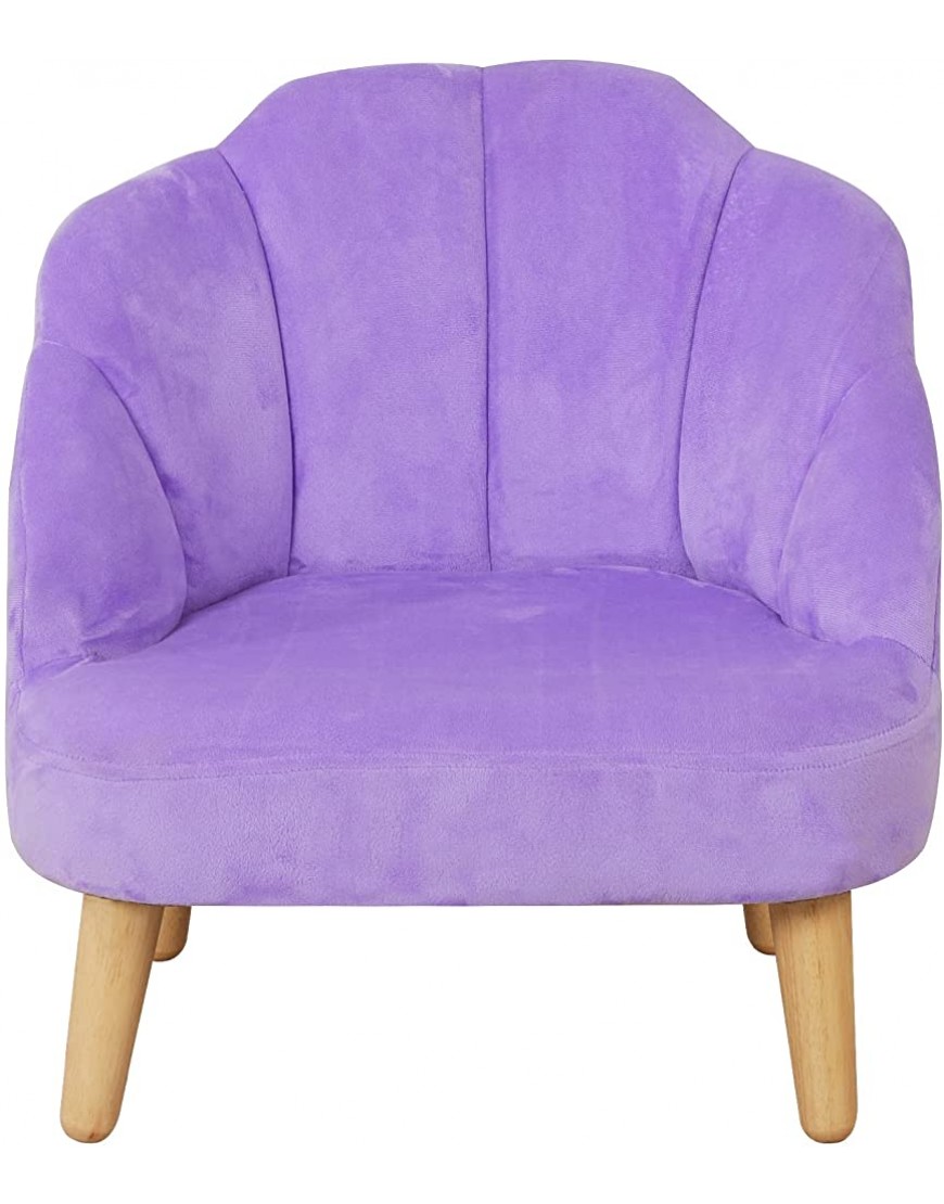 Kid Sofa Chair Soft Velvet Toddle Chair with Wooden Leg Single Kid upholstered Armchair Arc Shape Toddler Sofa Baby Sofa for 0-3 Years Children Perfect Festival Gift for Kids Purple - BDMIWREY8