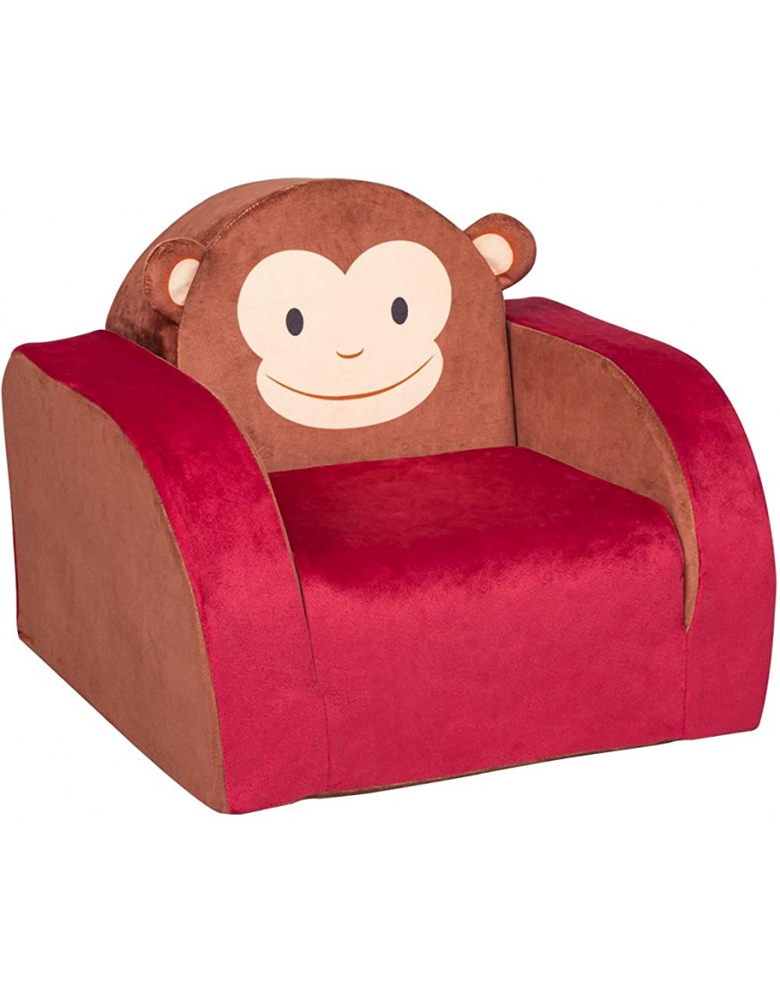 Kinsuite Kids Armchair Toddler Couch Flip Open Foam Sofa Fold Out Chair Toddler Lounge Bed 3 in 1 for Bedroom Living Room Nursery Monkey - B083HL9O4