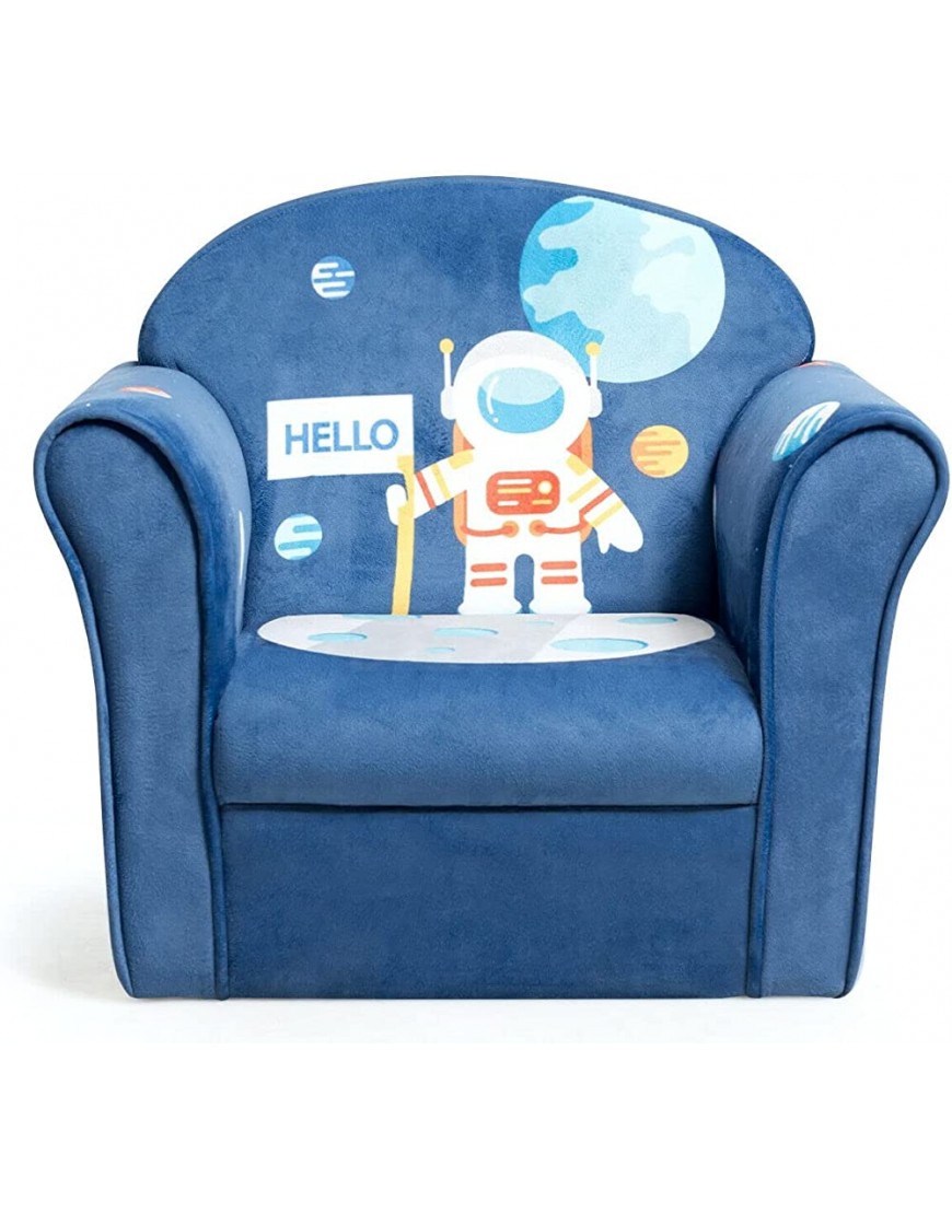 LIVIZA Kids Toddler Baby Sofa Chair Kids Astronaut Armrest Upholstered Couch Kids' Armchairs Children Bedroom Furniture Set for Girls and Boys Bule - BACHLO1SP