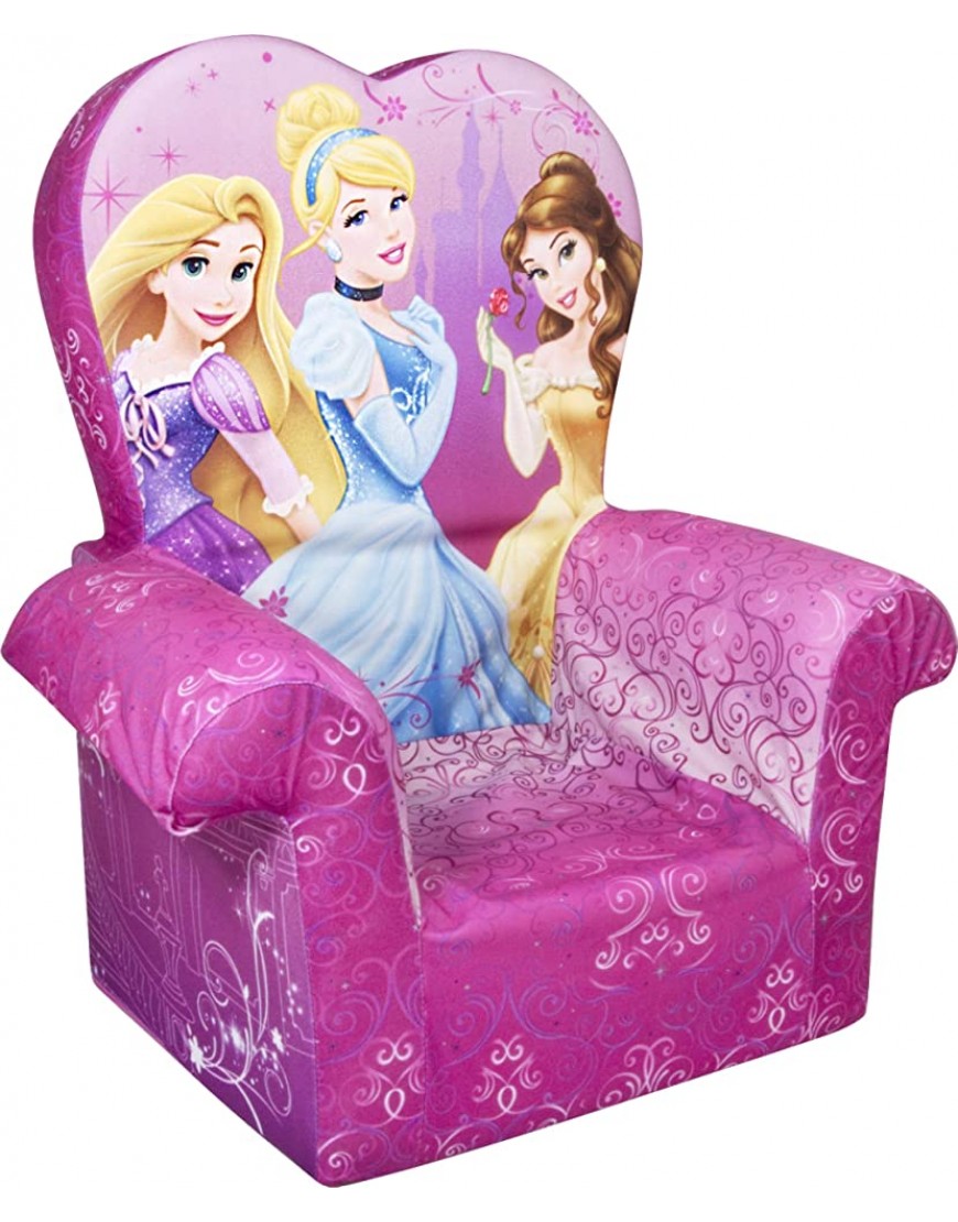 Marshmallow Furniture Children's Toddler Foam High Back Chair for Ages 18 Months and Up Disney Princesses - BG5D71717