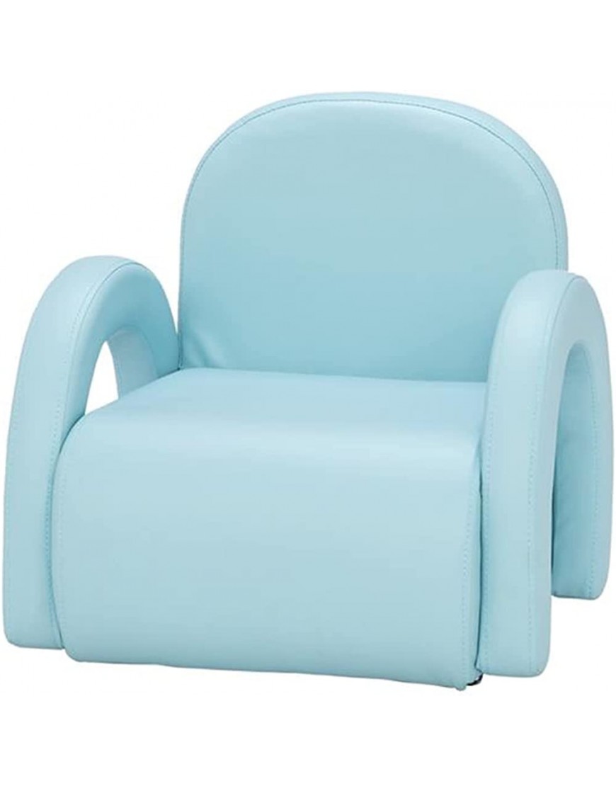 TTJZ Children's Single Sofa Rainbow Shape Sky Blue Leather Little Princess Style with Footrest for Boys and Girls ​Gift - BLRK8ULXK