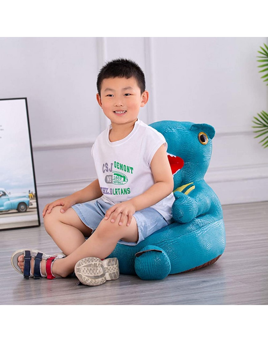 Youmeer Dinosaur-Shaped Plush Kids Sofa Cute Cartoon Figure Soft Floor Chair Toy with Backrest Armrest for Toddler Learning to Sit Settee for Playroom Livingroom Good Companion for Kids Blue - B5S4K12XD