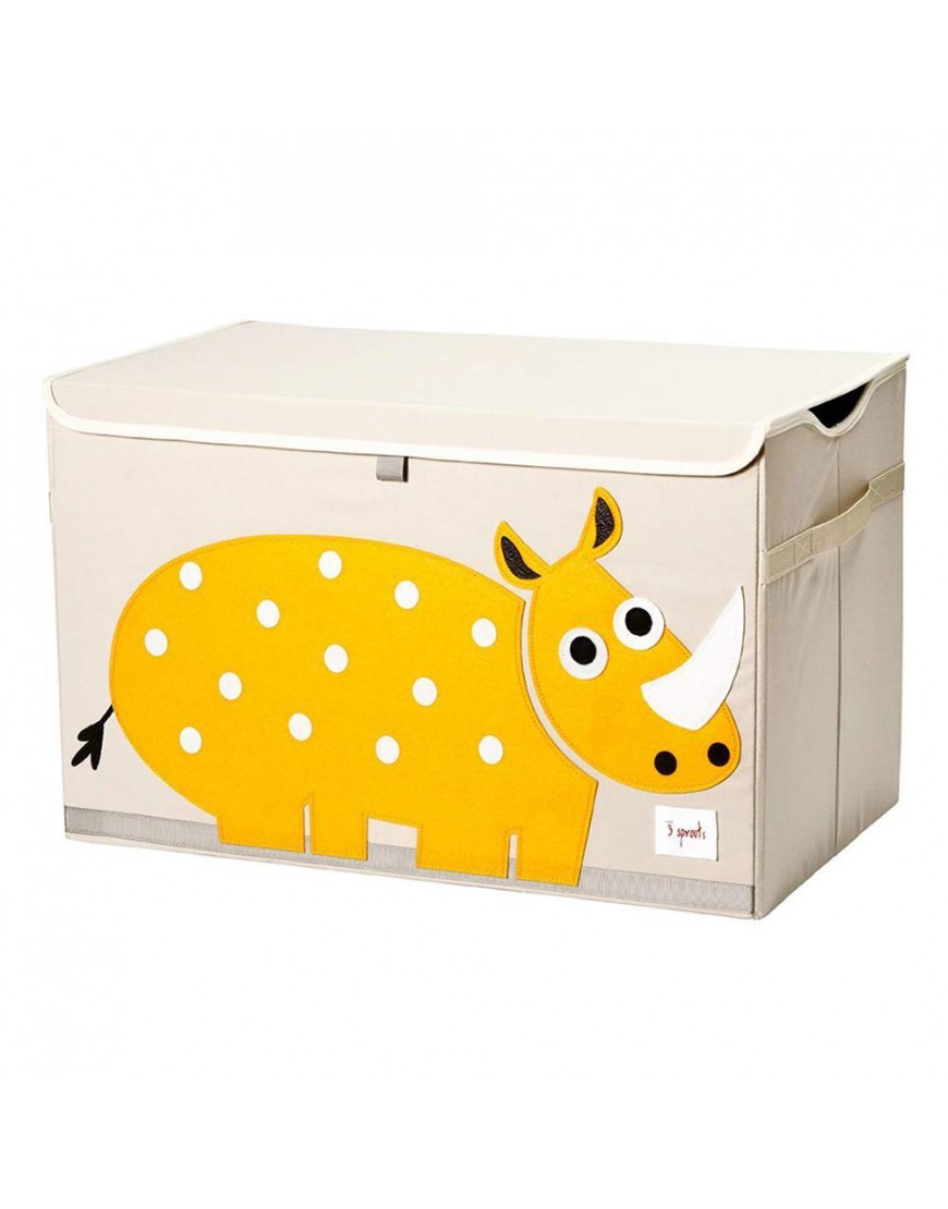 3 Sprouts Collapsible Toy Chest Storage Organizer Bin for Boys and Girls Playroom Nursery Bundle with Polka Dot Elephant and Rhino Designs 2 Pack - BATPV6SA7