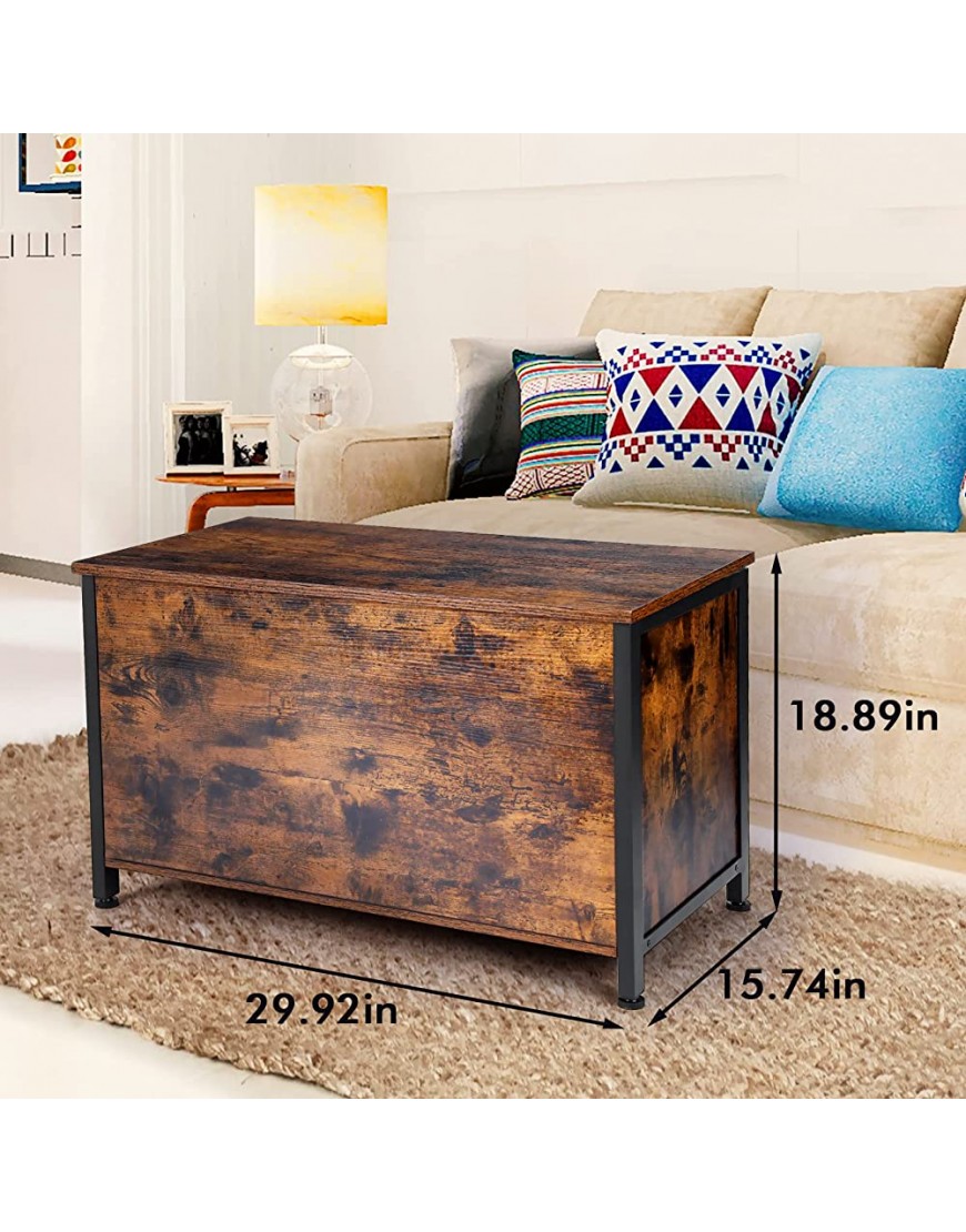 AMHANCIBLE Storage Chest,Retro Toy Box Organizer with Safety Hinge for Boys Girls,Side Table with Charging Station - BJKYIXVUF