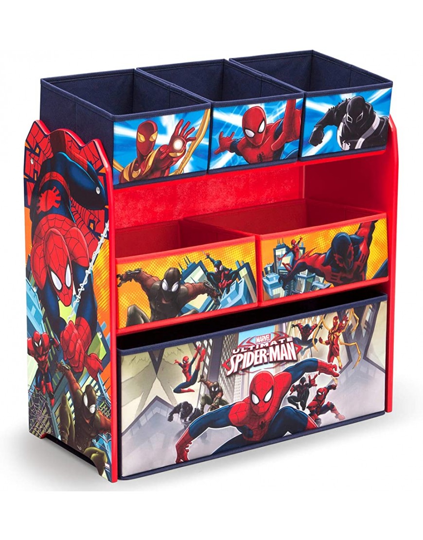 Delta Children 6 Bin Design and Store Toy Organizer Greenguard Gold Certified Spider-Man - BGYUAA8K1
