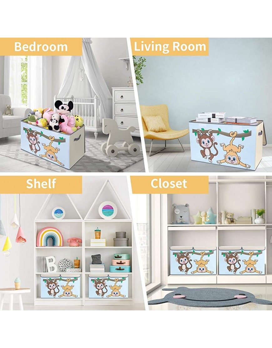 DIMJ Large Toy Chest 26 Inch Soft Fabric Toy Box for Children & Dog with Flip-top Lid Collapsible Toy Storage Organizer for Nursery Playroom Closet Living Room - BDFBEGL1A
