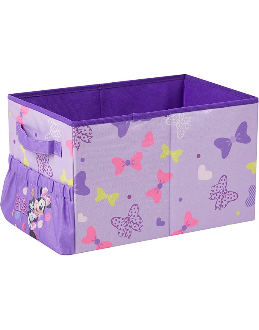 Idea Nuova Disney Minnie Mouse Kids Collapsible Storage Organizer Bin with Front Pocket,9 H x 10 W x 15 L - BEILUBVYB