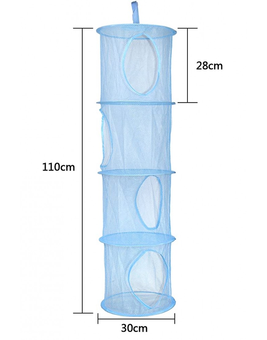 KisSealed 3 Pcs Hanging Mesh Space Saver Bags Organizer Foldable 4 Compartments Toy Storage Basket for Travel Kids Room Bathroom and Balcony - BR2W4QNXB