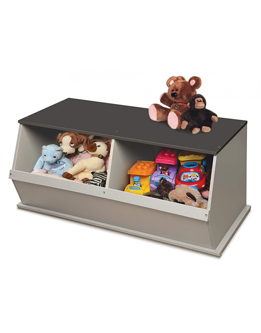Stackable 2 Bin Open Storage Toy Organizing Cubby - BX9RSVL57