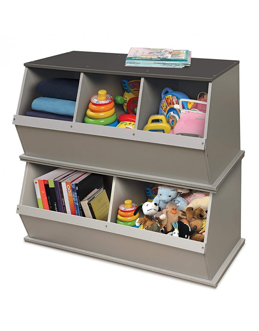 Stackable 2 Bin Open Storage Toy Organizing Cubby - BX9RSVL57