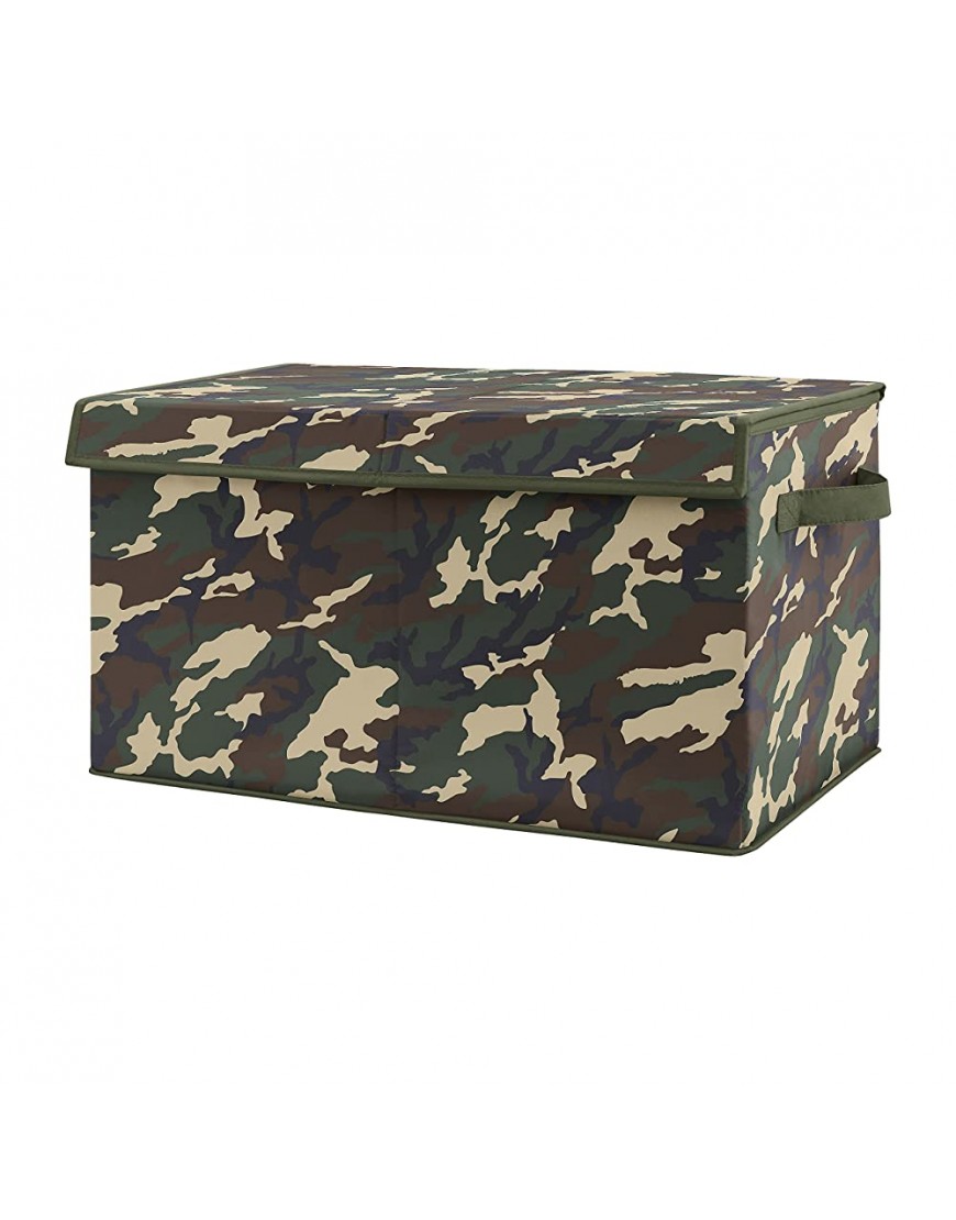 Sweet Jojo Designs Woodland Camo Boy Small Fabric Toy Bin Storage Box Chest for Baby Nursery or Kids Room Beige Green and Black Rustic Forest Camouflage - BVY3NROUG