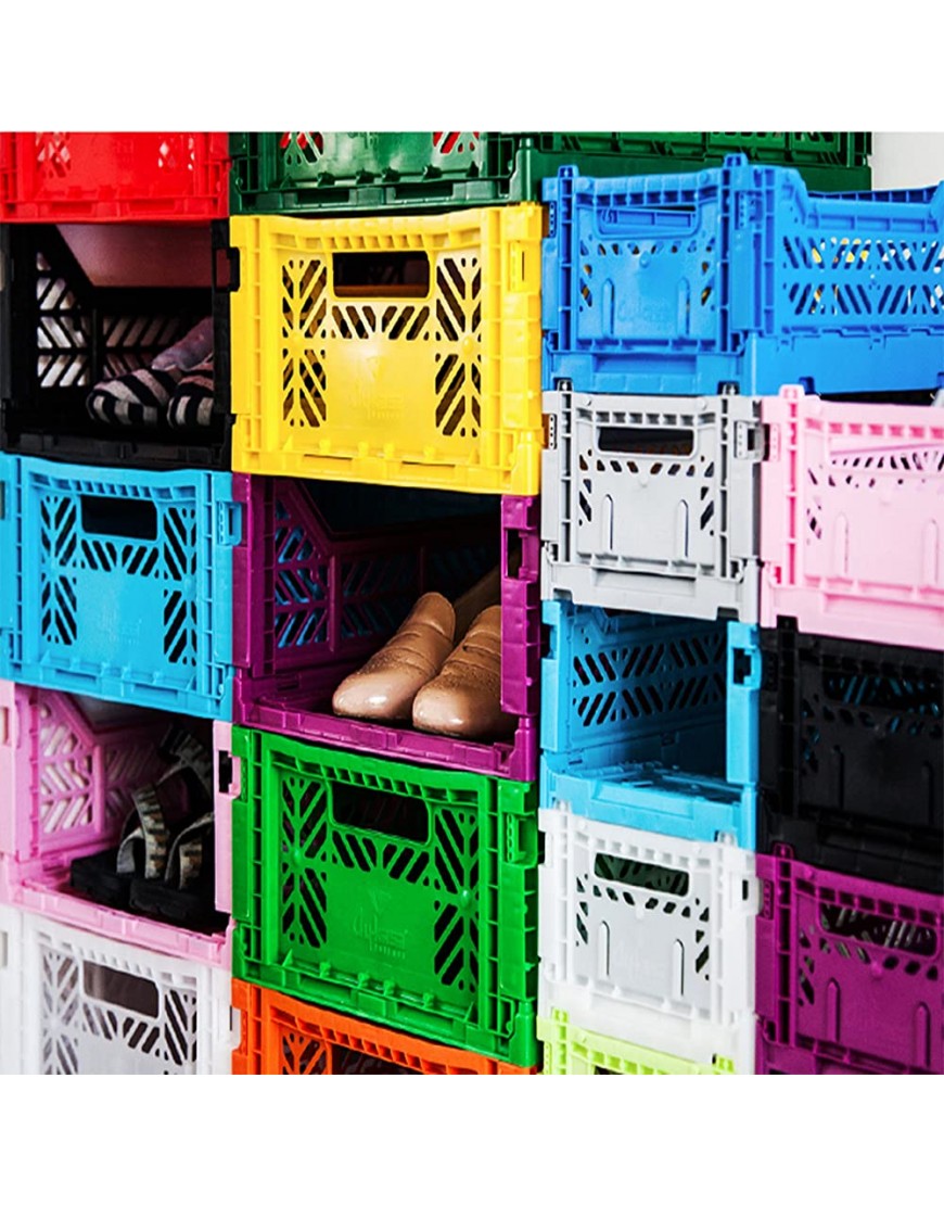 AYKASA Collapsible Storage Bin Container Basket Tote Folding Basket Crate Container : Storage Kitchen Houseware Utility Basket Tote Crate Mini-Box Navy - BBWO7WESW