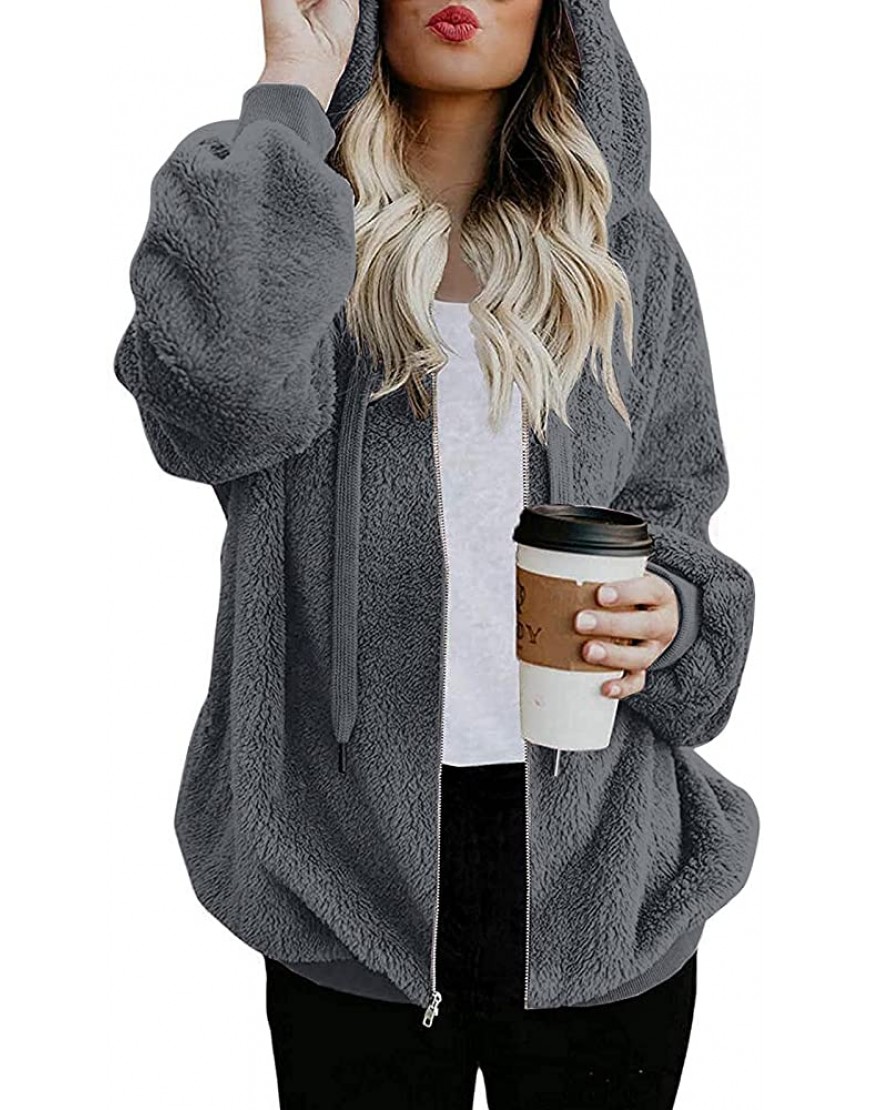 Fashion 2021 Women'S Blouse Hoodies Plus Size Long Sleeve Crewneck Solid Color Sweater Ladies Warm Comfy Pocket Coat Top - BZX7CEU61