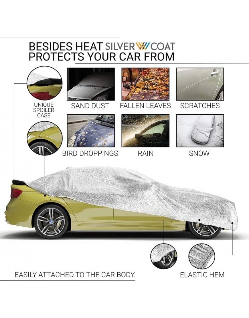 Heat Blocking Adjustable Sun Reflective All-Weather Cover for Lexus RC200t RC300 RC350 RCF Sport with Storage System which Reduces in Half The Heat Inside. Also It's Water Resistant and dustproof - B3JFC90WB