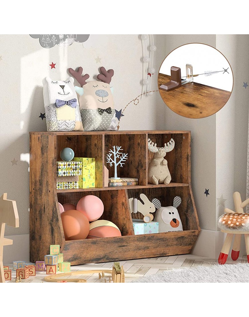 HOOBRO Kids Bookshelf Drawer Dresser Toy Storage Cubby Children's Toy Shelf 6 Fabric Drawers 4 Layers Chest of Drawers Suitable for Bedroom Living Room - BNDDAC43Z
