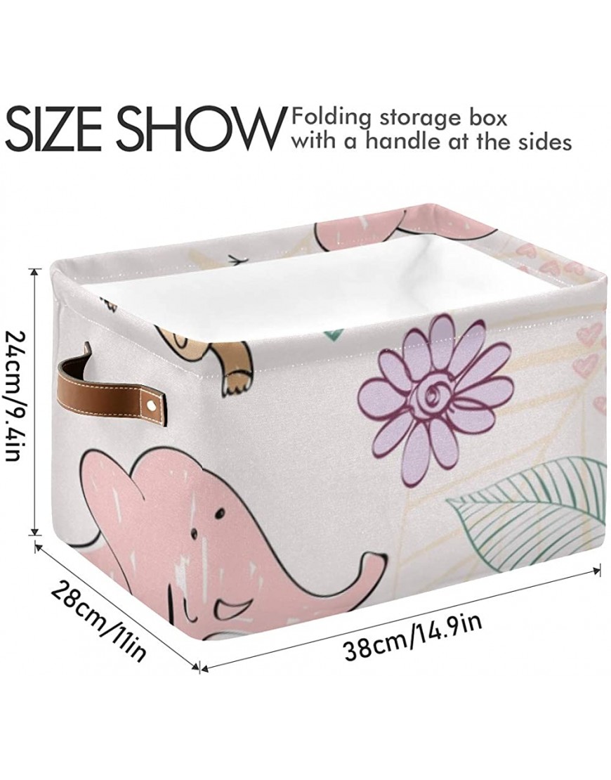 Rectangular Collapsible Storage Boxes Adorable Cute Kids Monkey And Banana Storage Cube With Strong Pu Leather Handle Waterproof Box Storage Cube Organizer For Office Bedroom Living Room Home Kids Cl - BSJQPN1XY