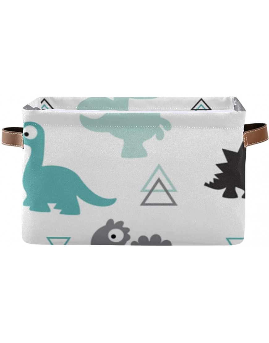 Rectangular Storage Bins Baby Dinosaur Cute Cartoon Decorative Storage Box With Strong Pu Leather Handle Waterproof Storage Boxes Decorative For Office Bedroom Living Room Home Kids Clothes&toys - BSMZ7D4AL
