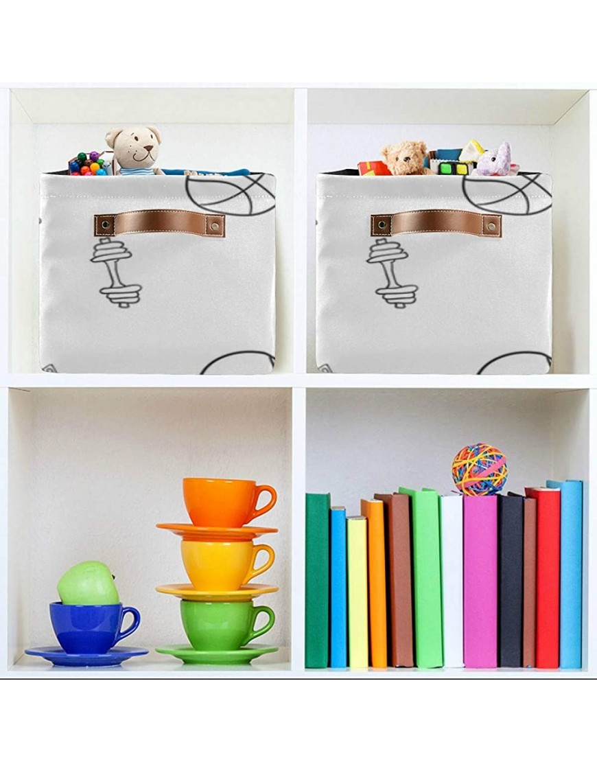 Rectangular Storage Containers Basketball Cartoon Sport Toys Storage Drawers Organizer With Strong Pu Leather Handle Waterproof Decorative Storage For Office Bedroom Living Room Home Kids Clothes&toy - BNSLV7LES