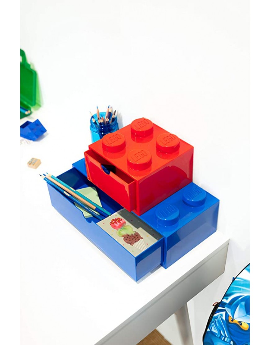 Room Copenhagen Lego Desk Drawer Stackable Tabletop Storage 6.2” x 6.2” x 4.5” Brick 4 White 40201735 - BB2LSOAVW