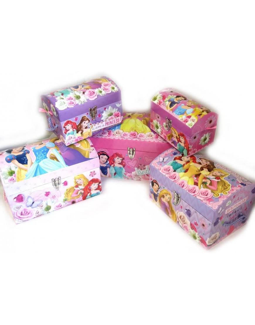 Set of 5 Trunks Dome 'Princesses Disney'pink Purple. - B3O39ZNN9