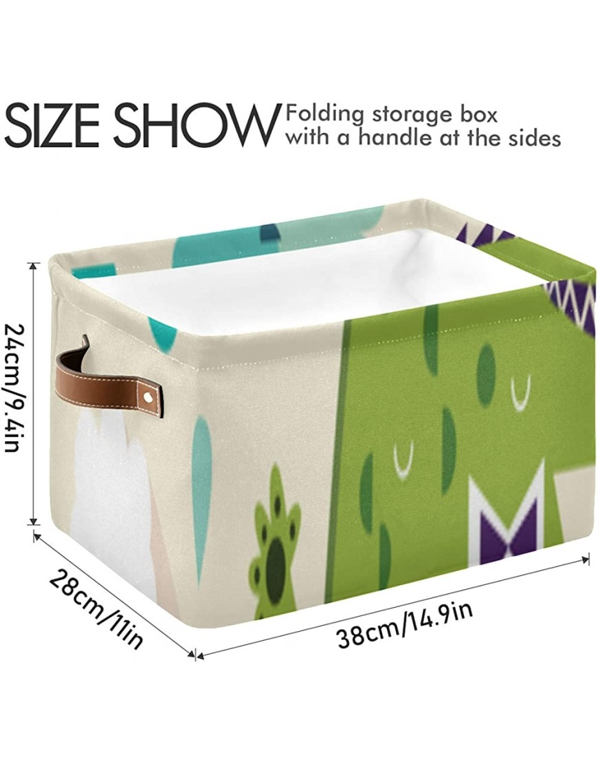 WIEDLKL Rectangular Storage Box Organizer Cute Doodle Crocodile and Bird Kids Cube Storage Box with Strong Pu Leather Handle Waterproof Storage Box for Office Bedroom Living Room Home Kids - BR04IM9P8