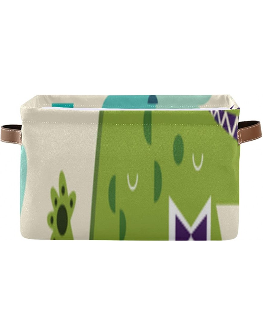WIEDLKL Rectangular Storage Box Organizer Cute Doodle Crocodile and Bird Kids Cube Storage Box with Strong Pu Leather Handle Waterproof Storage Box for Office Bedroom Living Room Home Kids - BR04IM9P8