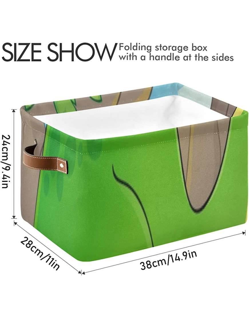 WIEDLKL Rectangular Storage Dinosaur Thematics Eps 10 Decorative Boxes with Strong Pu Leather Handle Waterproof Collapsible Storage Bin for Office Bedroom Living Room Home Kids Clothes&Toy - B4MLIWOMX