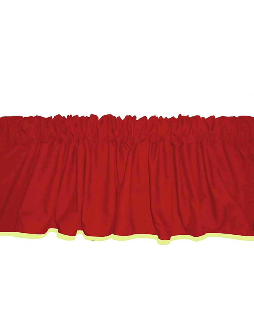 Baby Doll Bedding Solid Two Tone Window Valance Red Yellow - B88U18L08