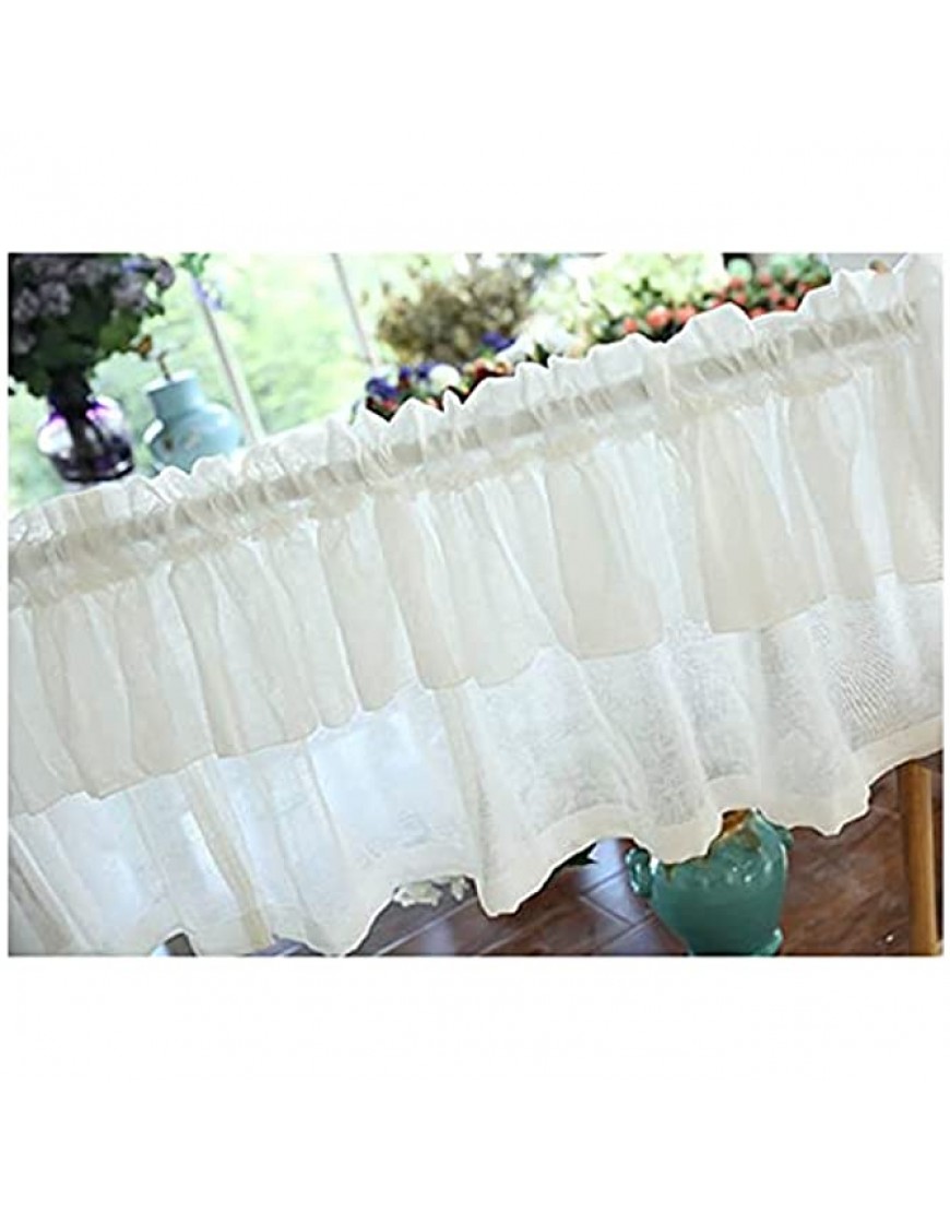 JIANM Pure Color Cotton and Linen Valance Curtain White Half Curtain Rod Pocket Cafe Short Tier Curtains White for Kitchen Bathroom Window Curtain - BFVK7ON1V