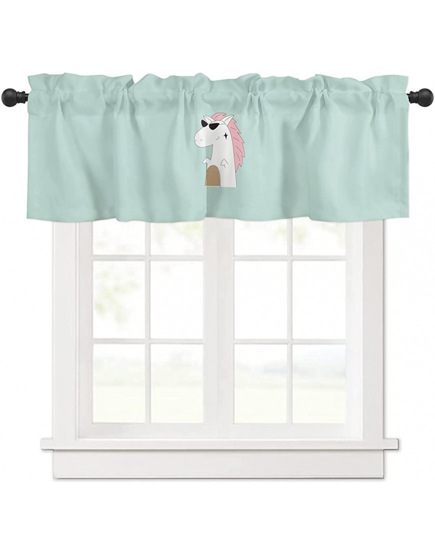 Window Curtain Valance for Kitchen,Kids Decor Children Nursery Room Themed Cartoon Animals Image Art Print Rod Pocket Curtain Valance for Bathroom Bedroom Living Room Cafe,54 X 18 Inch - B174VBH4B