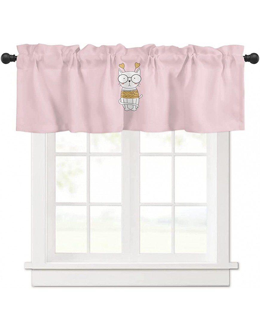Window Curtain Valance for Kitchen,Kids Decor Children Nursery Room Themed Cartoon Animals Image Art Print Rod Pocket Curtain Valance for Bathroom Bedroom Living Room Cafe,54 X 18 Inch - BJM8EU6XX