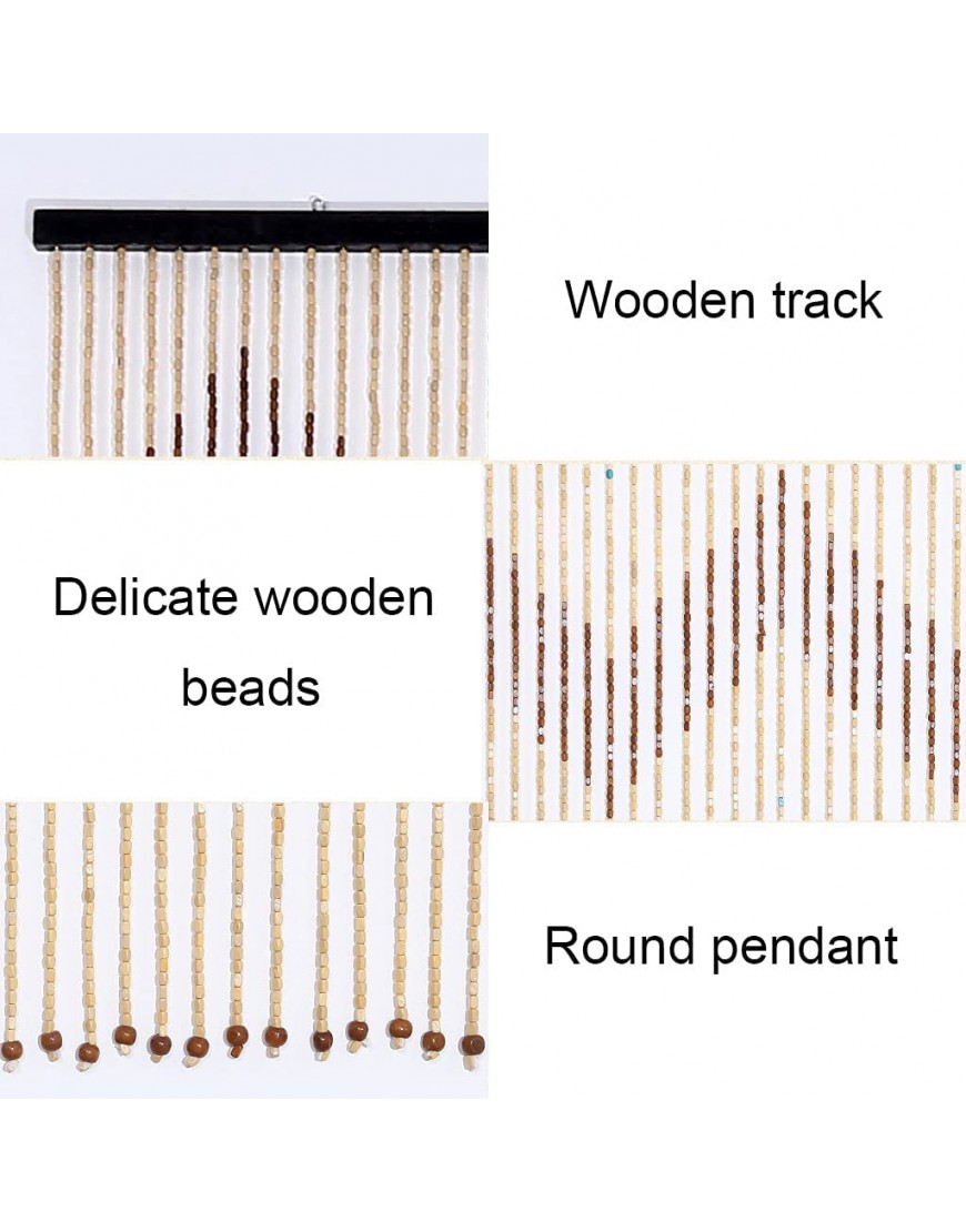 ZHOUXIAO Natural Wooden Door Beads for doorways String Bead Curtain for doorways Door String Bead Curtain for Closet Room Dividers Panel Bedroom Decoration,90 x 195 cm 41 Strands - BI8TBABML