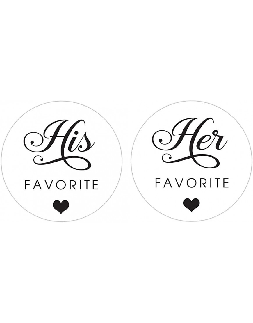 1.9 Inch His Favorite Her Favorite Round Stickers Wedding Favors Decoration 100 Labels - BSEOJS11W