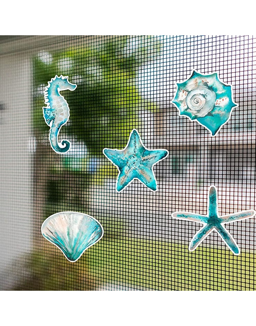 Creative Starfishs Seahorses Screen Magnetic Pair Suction Paste PVC Screen Window Mosquito Net Repair Window Antis Collision Paste Vital Stickers for Water Bottle Multicolor One Size - BSN412YC7