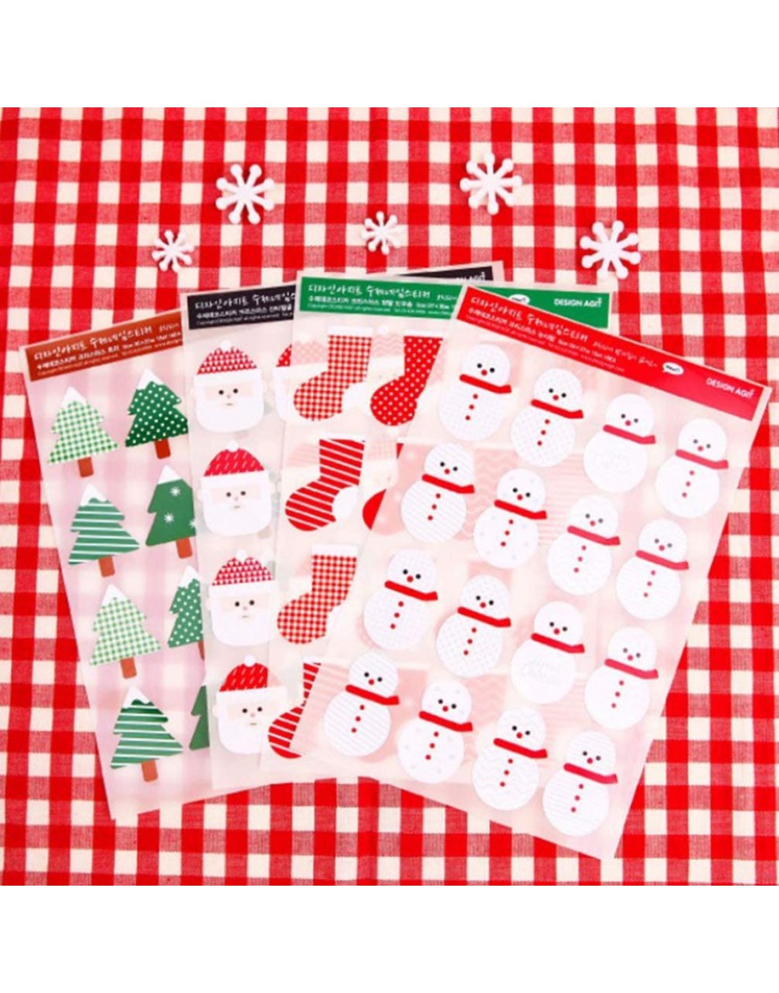 EXCEART Christmas Gift Stickers Snowman Santa Sealing Decals Decorative Stickers Party Stickers Candy Bag Stickers for Christmas Party Favors - B70YQHKLO