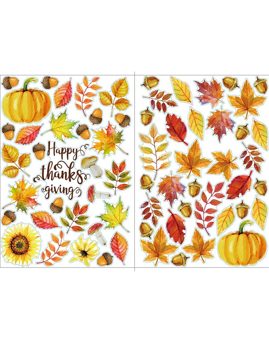 Fall Leaves Window Clings Decorations Thanksgiving Maple Autumn Decals Party Decor Ornaments - B4WGWIAH3