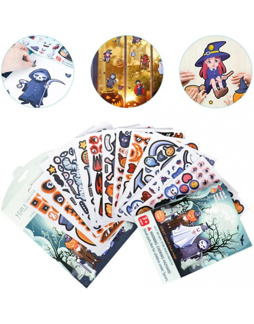 Gadpiparty 12 Sheets Halloween Stickers Adhesive DIY Stickers Pumpkin Decorative Stickers - BFS18C3F6