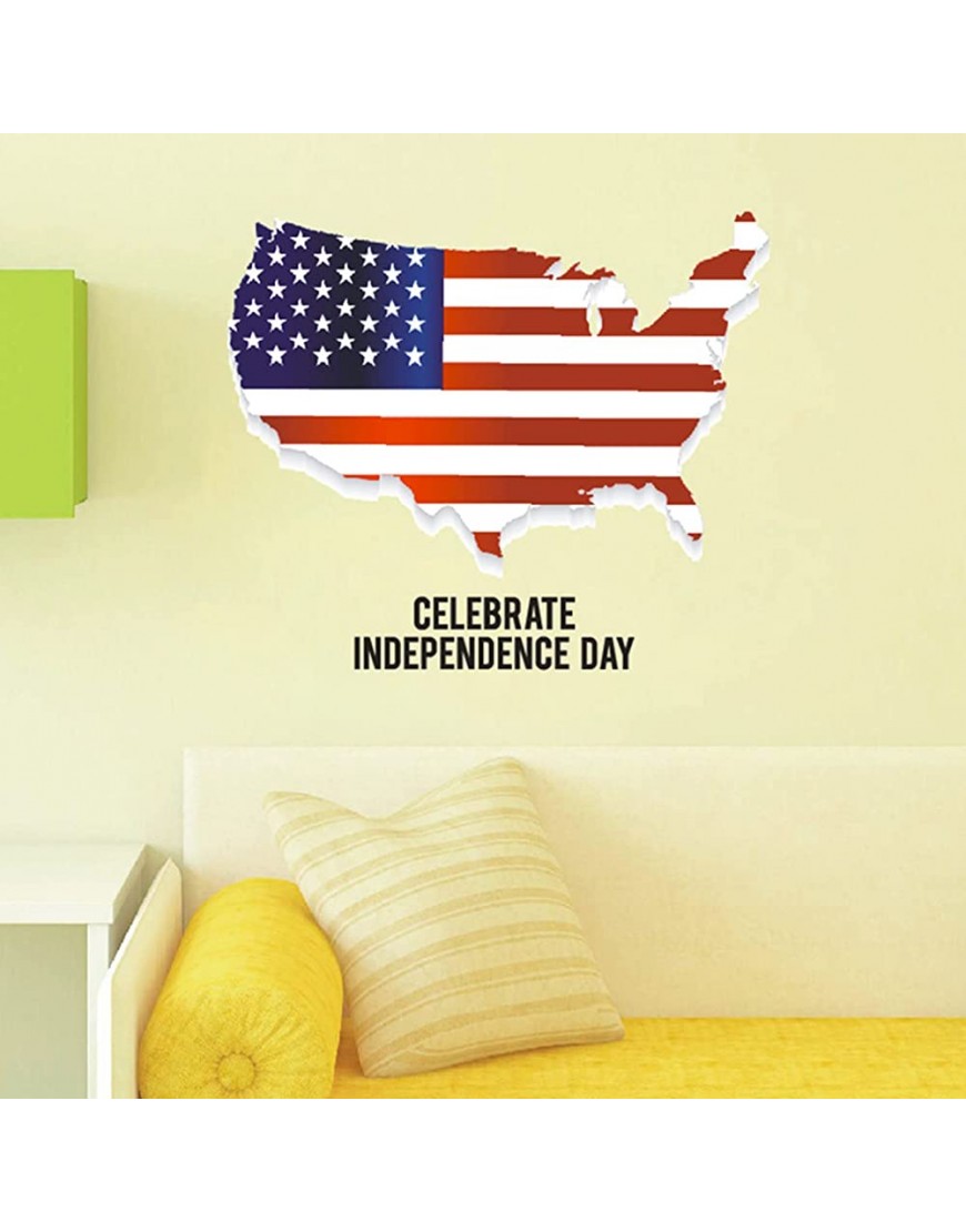 HOMEFAMI Independence Day Wall Sticker Living Room Background Decoration Self Adhesive PVC Removable Sticker Water Dunking Booth A One Size - BQ06NCYS8