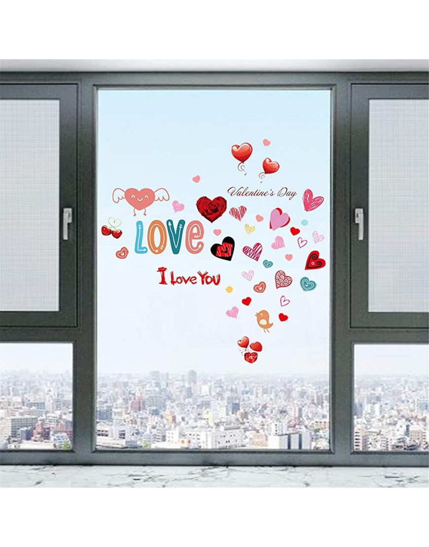 HOMEFAMI Refrigerator Window Decoration Valentine's Love Sticker Sticker Sticker Day Wall Home DIY Stickers Colorful One Size - BSNIDKH3E