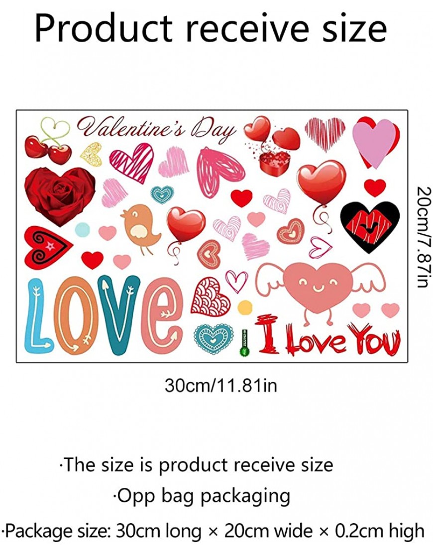 HOMEFAMI Refrigerator Window Decoration Valentine's Love Sticker Sticker Sticker Day Wall Home DIY Stickers Colorful One Size - BSNIDKH3E