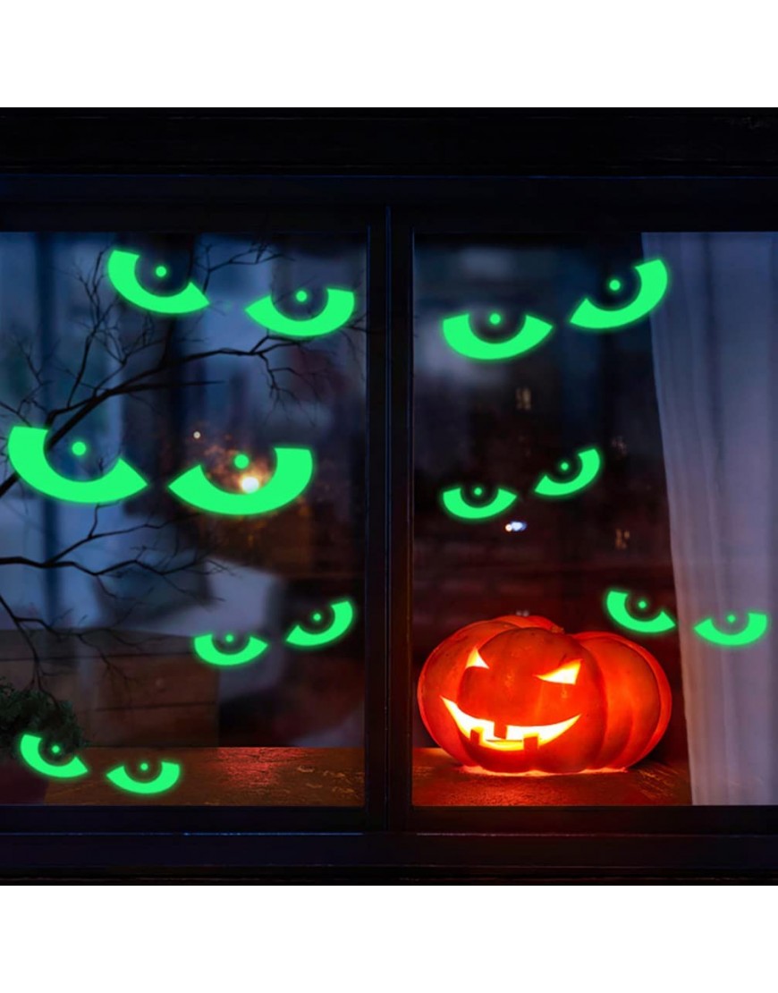 jojofuny 10 Pairs Halloween Glowing in The Dark Window Stickers Luminous Peeping Eyes Ghost Hands Wall Stickers Halloween Party Favors - BRFHET7G9